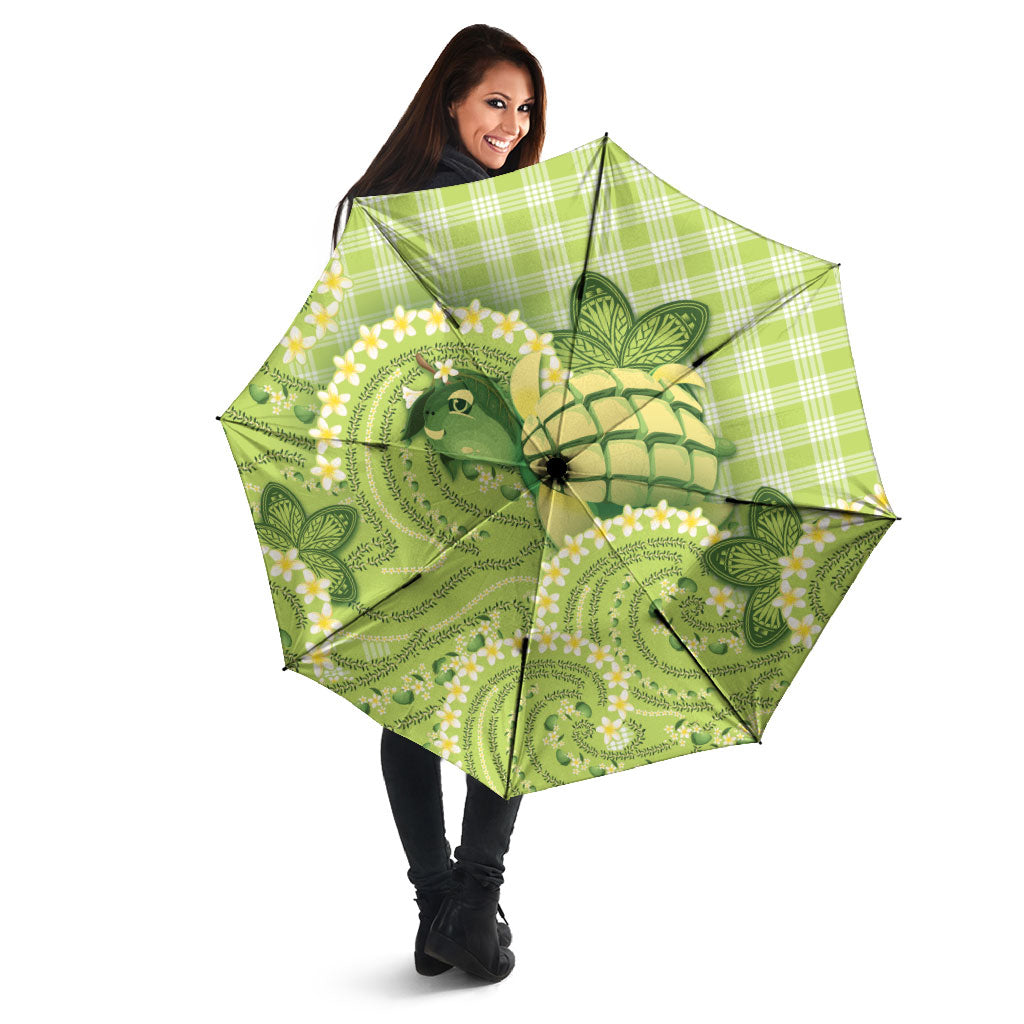 Hawaii Palaka Umbrella Cute Green Mango Turtle On The Waves DT05 - Polynesian Pride