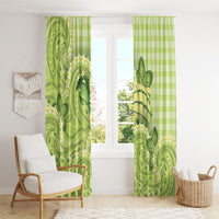 Hawaii Palaka Window Curtain Cute Green Mango Turtle On The Waves DT05 - Polynesian Pride