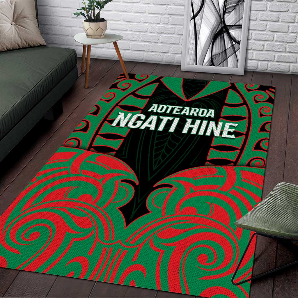 Aotearoa Ngati Hine Area Rug Maori Pattern New Zealand - Polynesian Pride