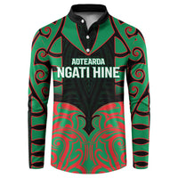 Custom Aotearoa Ngati Hine Button Sweatshirt Maori Pattern New Zealand - Polynesian Pride