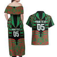 Custom Aotearoa Ngati Hine Couples Matching Off Shoulder Maxi Dress and Hawaiian Shirt Maori Pattern New Zealand DT05 - Polynesian Pride