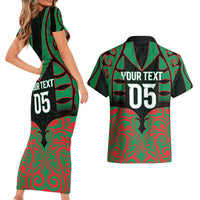 Custom Aotearoa Ngati Hine Couples Matching Short Sleeve Bodycon Dress and Hawaiian Shirt Maori Pattern New Zealand - Polynesian Pride