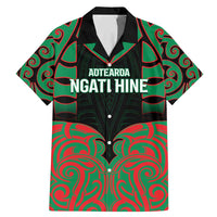 Custom Aotearoa Ngati Hine Family Matching Mermaid Dress and Hawaiian Shirt Maori Pattern New Zealand DT05 Dad's Shirt - Short Sleeve Green - Polynesian Pride