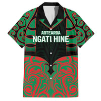 Custom Aotearoa Ngati Hine Family Matching Off The Shoulder Long Sleeve Dress and Hawaiian Shirt Maori Pattern New Zealand - Polynesian Pride