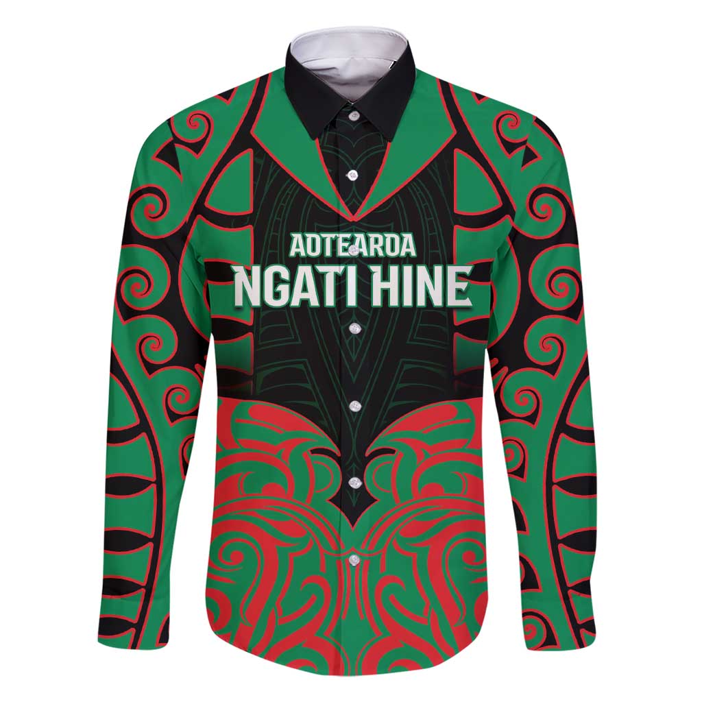 Custom Aotearoa Ngati Hine Family Matching Short Sleeve Bodycon Dress and Hawaiian Shirt Maori Pattern New Zealand - Polynesian Pride