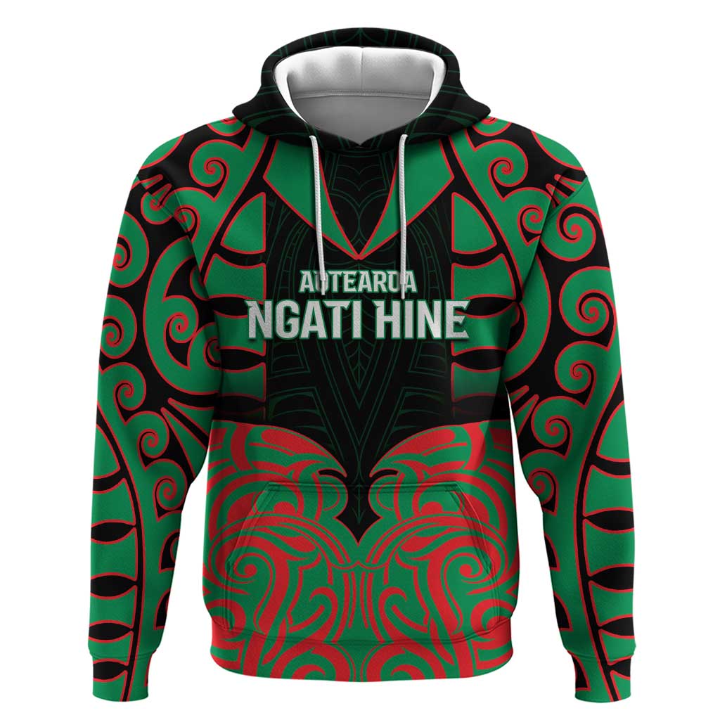 Custom Aotearoa Ngati Hine Hoodie Maori Pattern New Zealand - Polynesian Pride