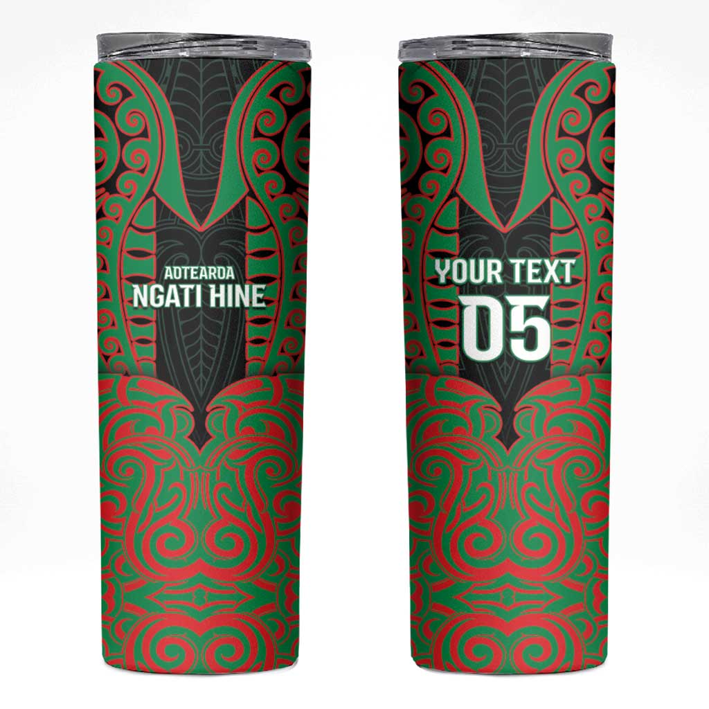 Custom Aotearoa Ngati Hine Skinny Tumbler Maori Pattern New Zealand DT05 Green - Polynesian Pride