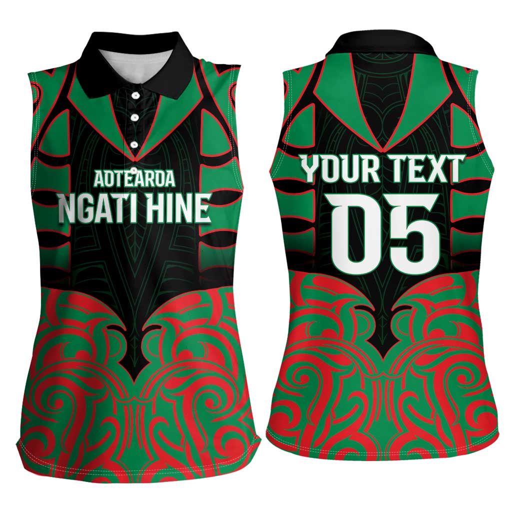 Custom Aotearoa Ngati Hine Women Sleeveless Polo Shirt Maori Pattern New Zealand DT05 - Polynesian Pride
