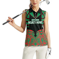 Custom Aotearoa Ngati Hine Women Sleeveless Polo Shirt Maori Pattern New Zealand DT05 - Polynesian Pride