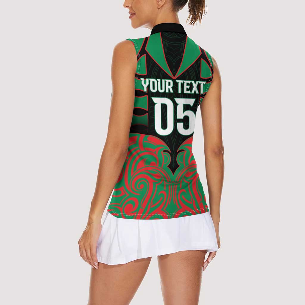 Custom Aotearoa Ngati Hine Women Sleeveless Polo Shirt Maori Pattern New Zealand DT05 - Polynesian Pride