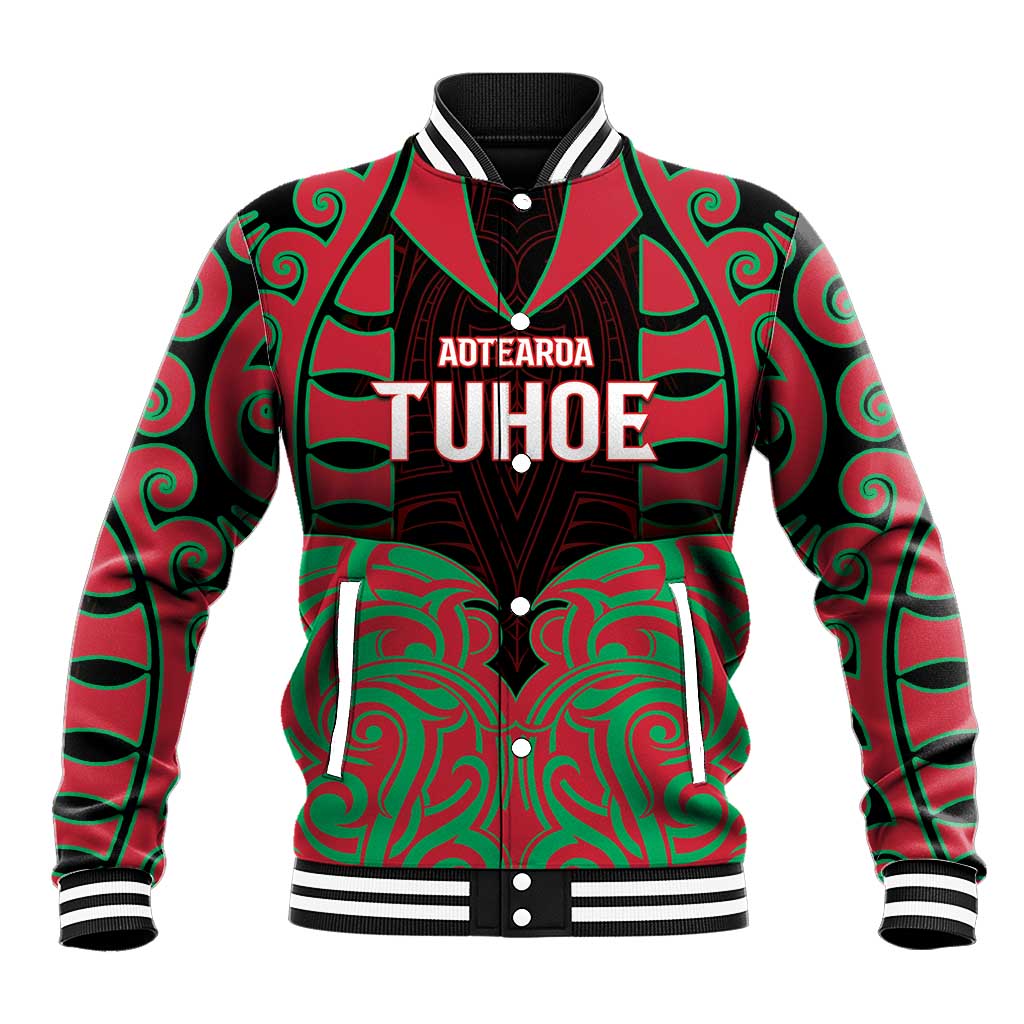 Custom Aotearoa Tuhoe Baseball Jacket Maori Pattern New Zealand - Polynesian Pride