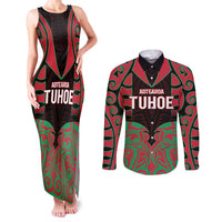 Custom Aotearoa Tuhoe Couples Matching Tank Maxi Dress and Long Sleeve Button Shirt Maori Pattern New Zealand - Polynesian Pride