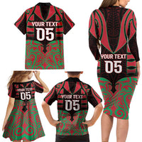 Custom Aotearoa Tuhoe Family Matching Long Sleeve Bodycon Dress and Hawaiian Shirt Maori Pattern New Zealand - Polynesian Pride
