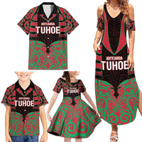 Custom Aotearoa Tuhoe Family Matching Summer Maxi Dress and Hawaiian Shirt Maori Pattern New Zealand DT05 - Polynesian Pride