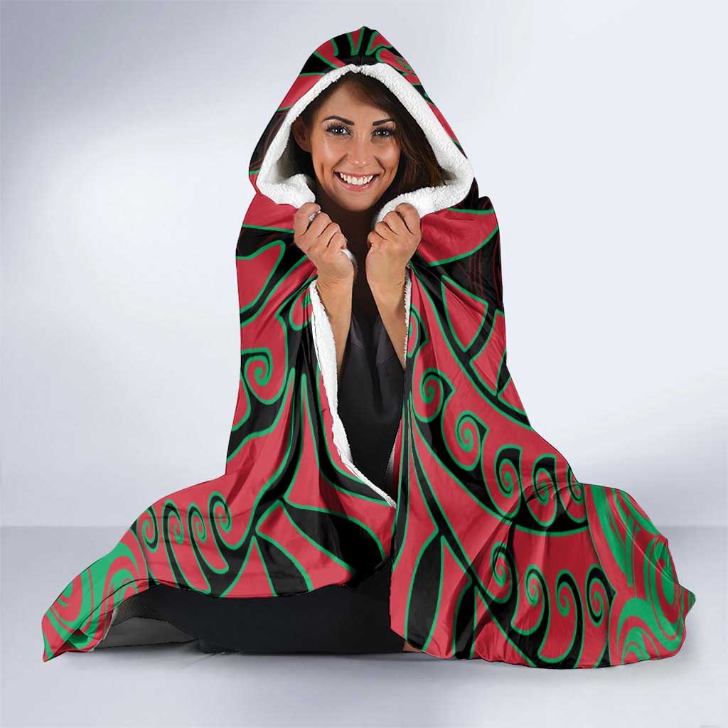 Aotearoa Tuhoe Hooded Blanket Maori Pattern New Zealand DT05 - Polynesian Pride