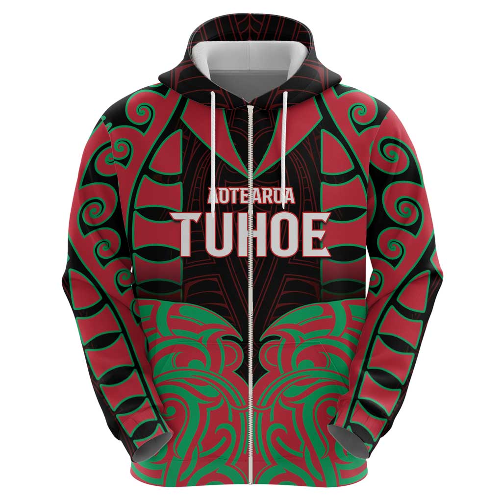 Custom Aotearoa Tuhoe Hoodie Maori Pattern New Zealand - Polynesian Pride