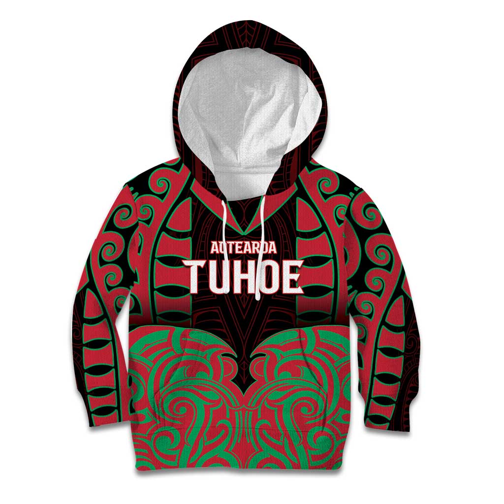 Custom Aotearoa Tuhoe Kid Hoodie Maori Pattern New Zealand - Polynesian Pride