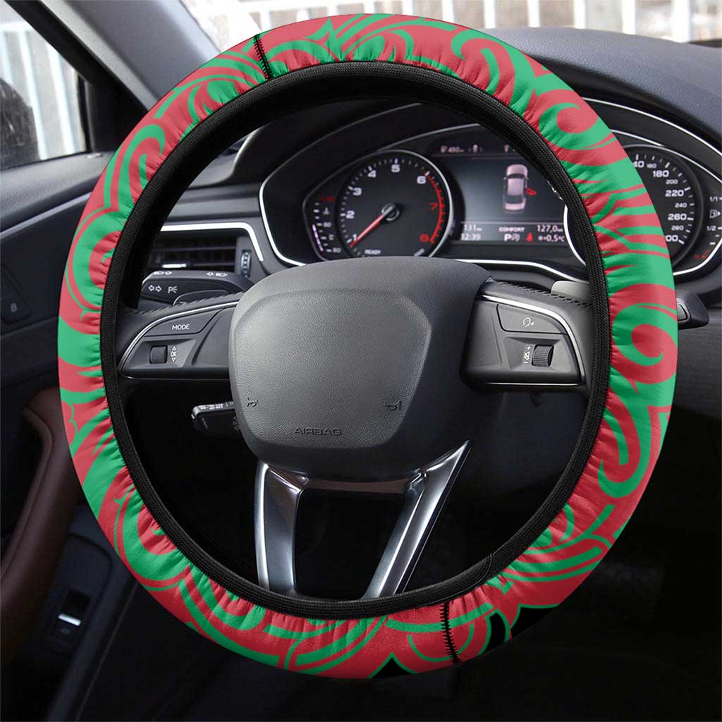 Aotearoa Tuhoe Steering Wheel Cover Maori Pattern New Zealand - Polynesian Pride