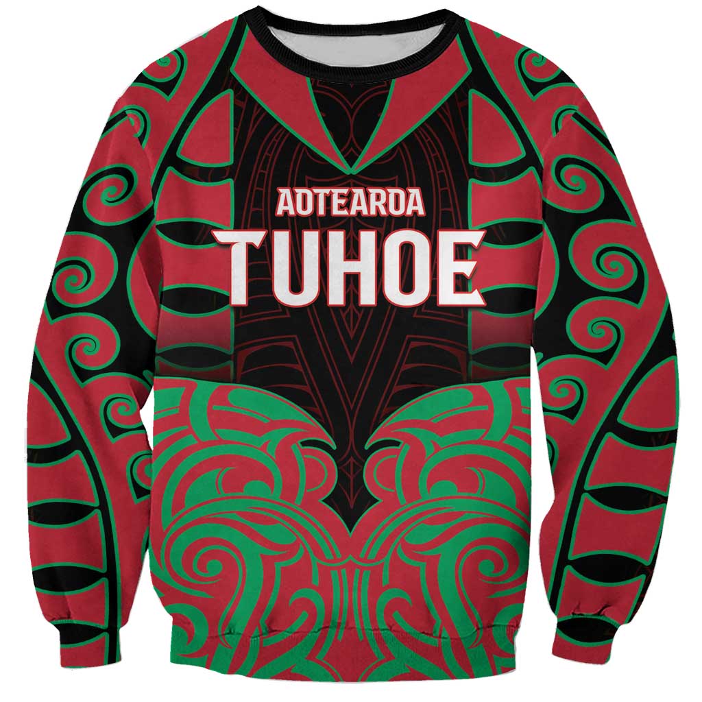 Custom Aotearoa Tuhoe Sweatshirt Maori Pattern New Zealand - Polynesian Pride