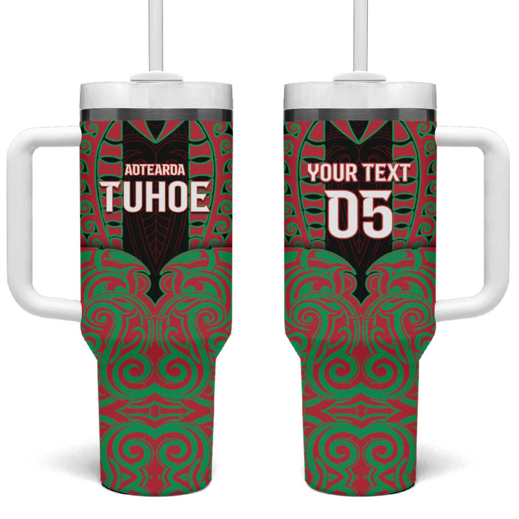 Custom Aotearoa Tuhoe Tumbler With Handle Maori Pattern New Zealand - Polynesian Pride