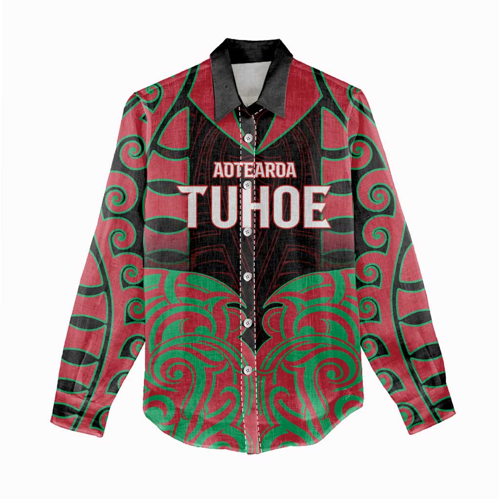 Custom Aotearoa Tuhoe Women Casual Shirt Maori Pattern New Zealand - Polynesian Pride