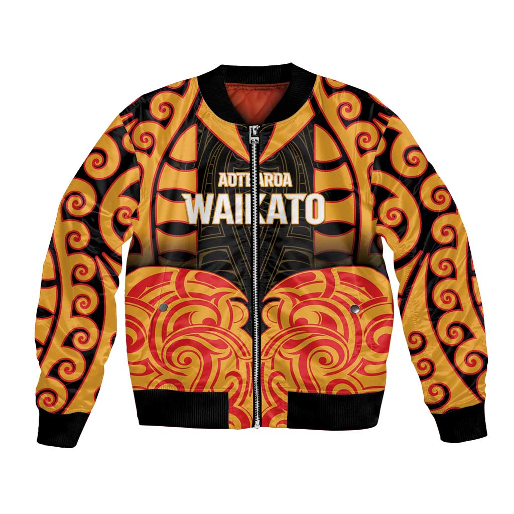 Custom Aotearoa Waikato Bomber Jacket Maori Pattern New Zealand - Polynesian Pride