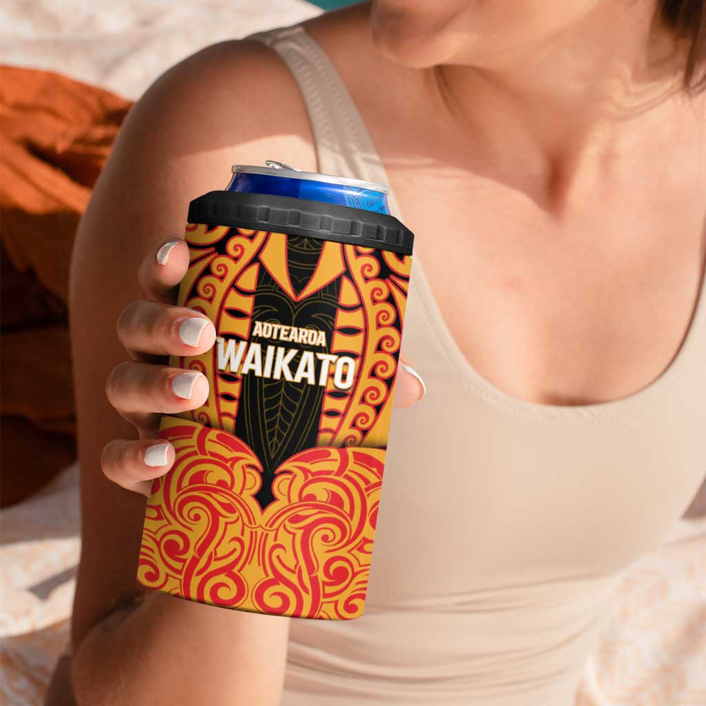Custom Aotearoa Waikato 4 in 1 Can Cooler Tumbler Maori Pattern New Zealand - Polynesian Pride