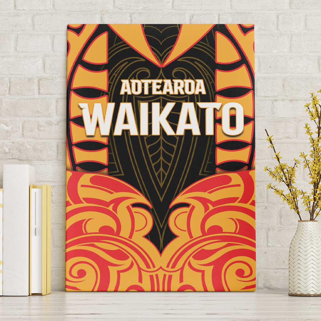 Aotearoa Waikato Canvas Wall Art Maori Pattern New Zealand DT05 Without Frame Orange - Polynesian Pride