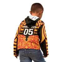 Custom Aotearoa Waikato Kid Hoodie Maori Pattern New Zealand - Polynesian Pride