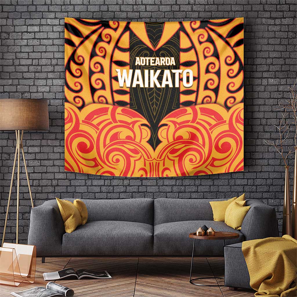 Aotearoa Waikato Tapestry Maori Pattern New Zealand DT05 Orange - Polynesian Pride
