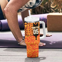 Custom Aotearoa Waikato Tumbler With Handle Maori Pattern New Zealand - Polynesian Pride