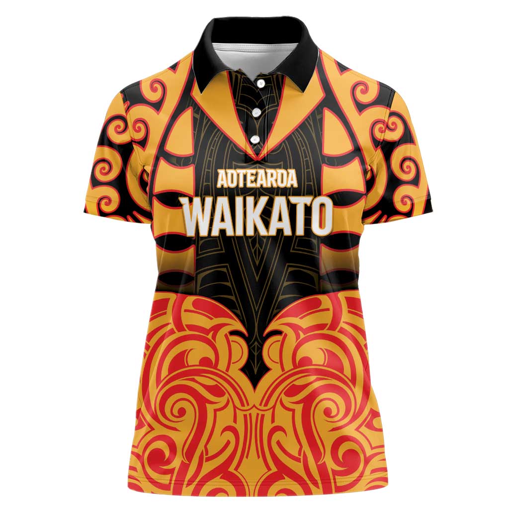 Custom Aotearoa Waikato Women Polo Shirt Maori Pattern New Zealand - Polynesian Pride