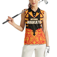 Custom Aotearoa Waikato Women Sleeveless Polo Shirt Maori Pattern New Zealand DT05 - Polynesian Pride