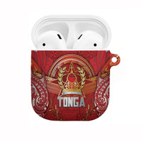 Tonga King's Birthday AirPods Case Gold Royal Crown Tribal Patterns DT05 Red - Polynesian Pride