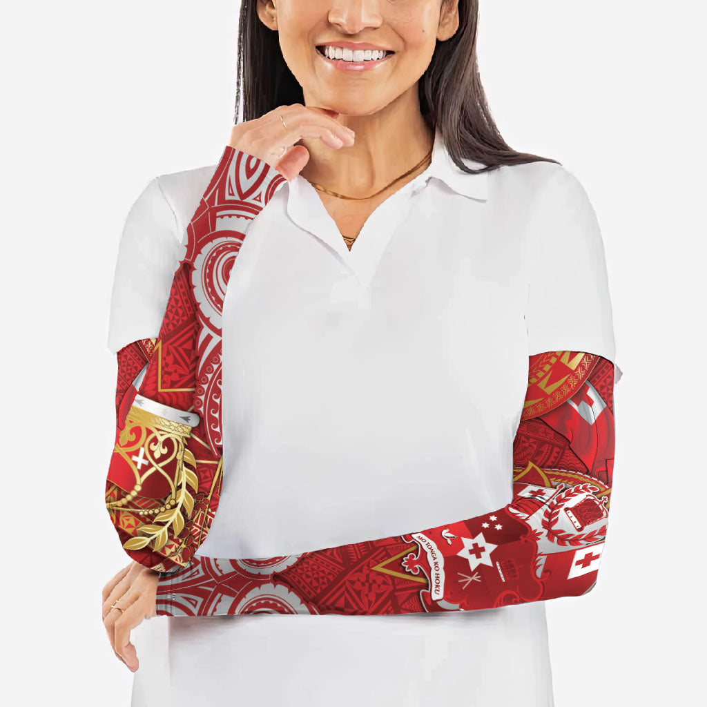 Tonga King's Birthday Arm Sleeves Gold Royal Crown Tribal Patterns DT05 - Polynesian Pride