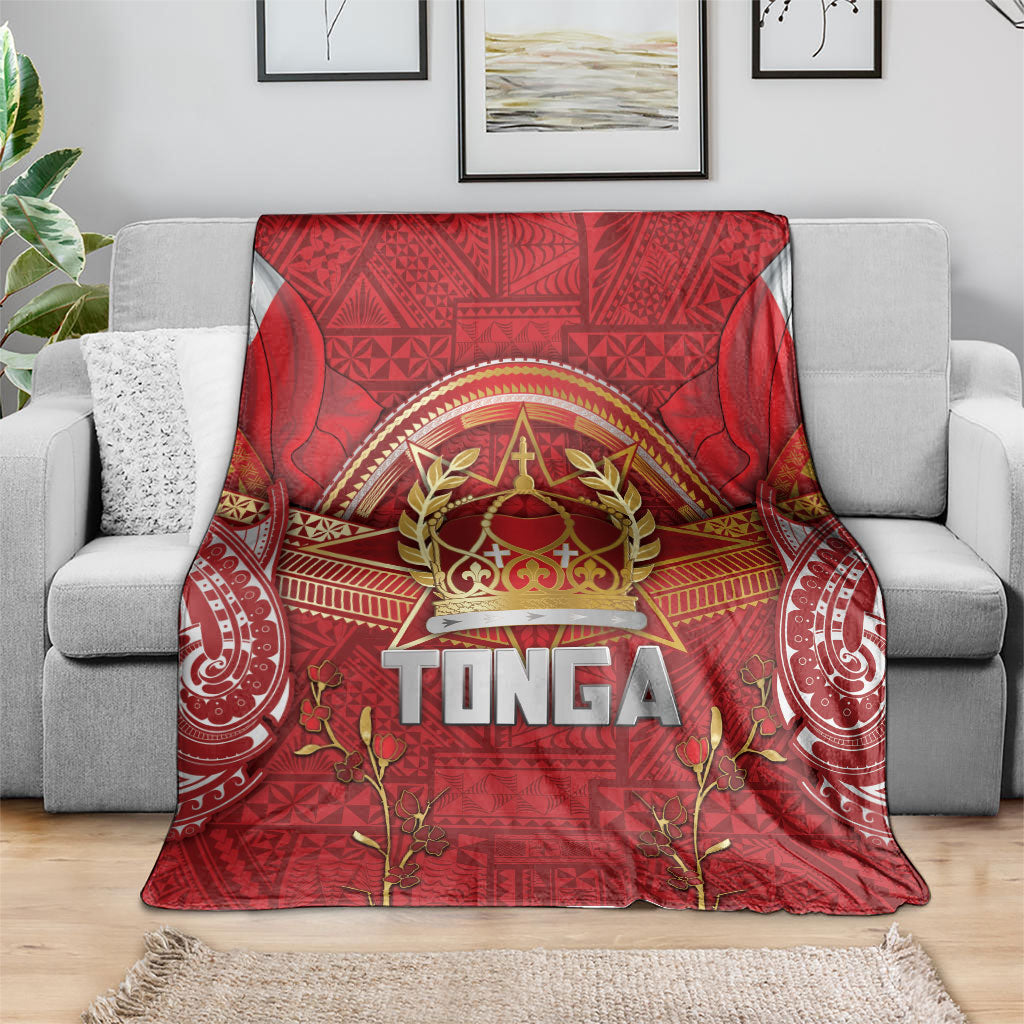Tonga King's Birthday Blanket Gold Royal Crown Tribal Patterns DT05 - Polynesian Pride