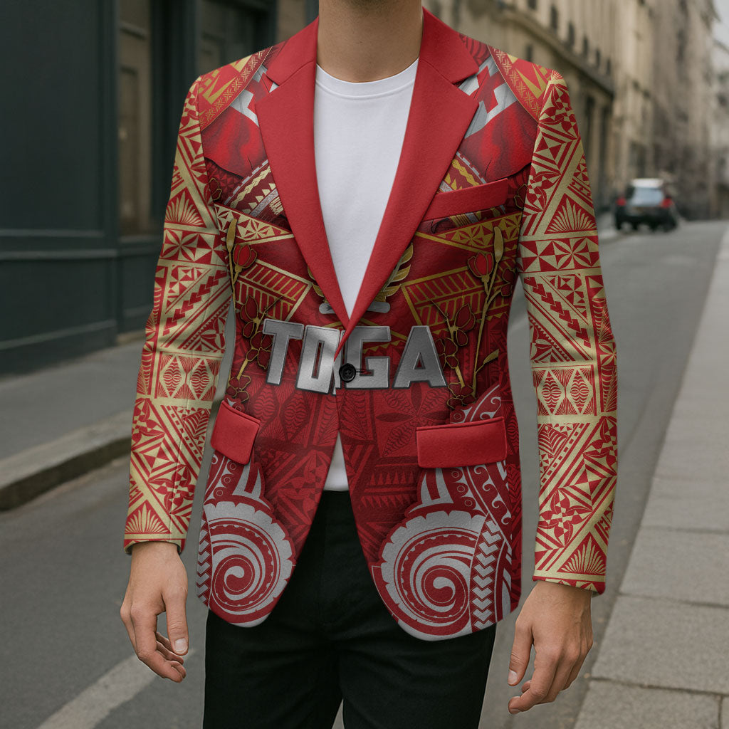 Tonga King's Birthday Blazer Gold Royal Crown Tribal Patterns DT05 - Polynesian Pride