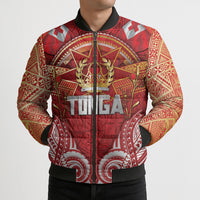 Tonga King's Birthday Bomber Puffer Jacket Gold Royal Crown Tribal Patterns DT05 - Polynesian Pride