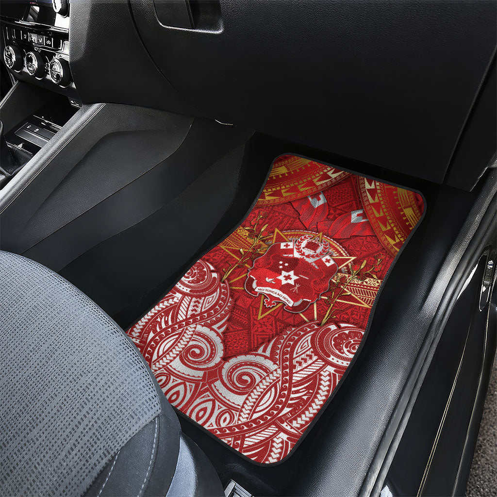 Tonga King's Birthday Car Mats Gold Royal Crown Tribal Patterns DT05 - Polynesian Pride