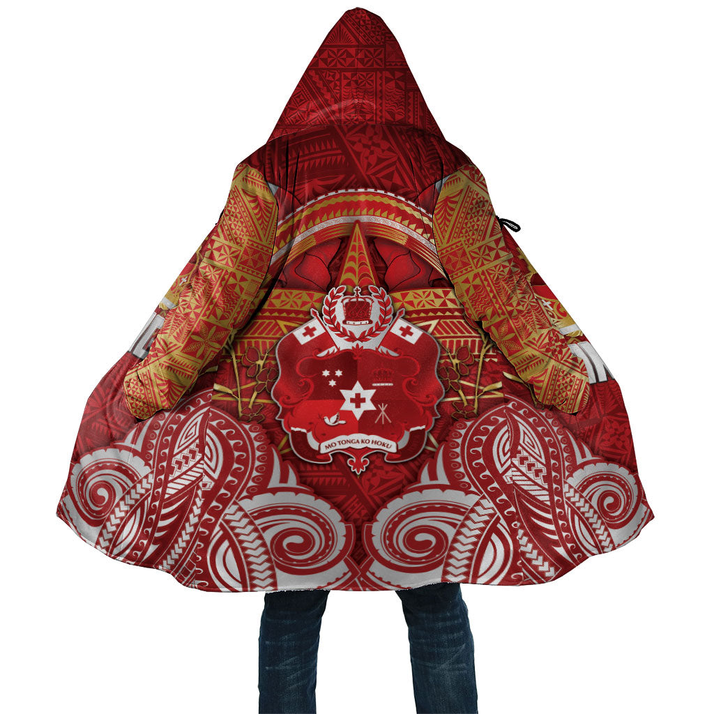 Tonga King's Birthday Cloak Gold Royal Crown Tribal Patterns DT05 Unisex Red - Polynesian Pride