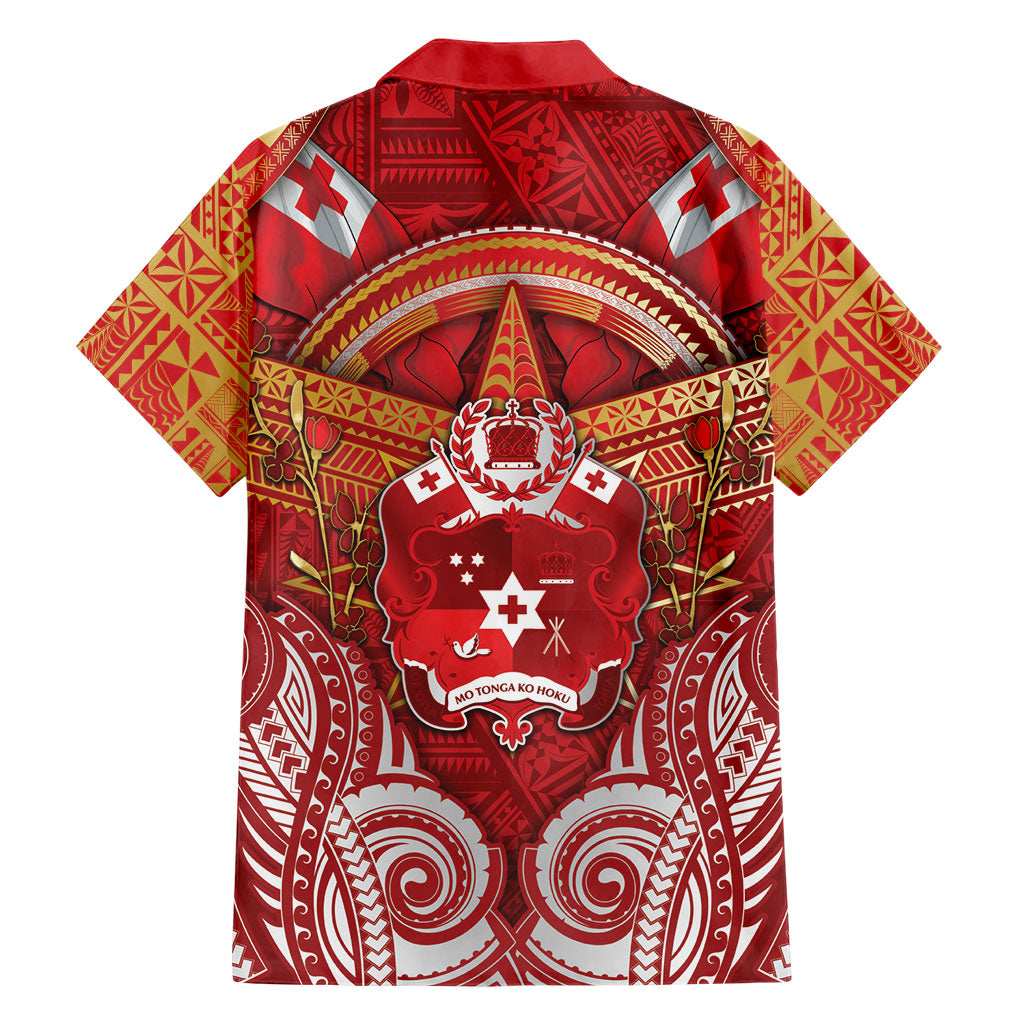 Tonga King's Birthday Family Matching Long Sleeve Bodycon Dress and Hawaiian Shirt Gold Royal Crown Tribal Patterns DT05 - Polynesian Pride