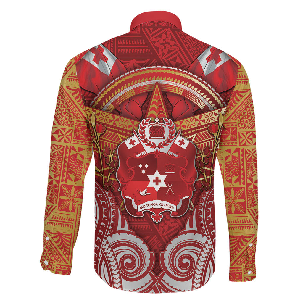 Tonga King's Birthday Family Matching Puletasi and Hawaiian Shirt Gold Royal Crown Tribal Patterns DT05 - Polynesian Pride