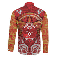 Tonga King's Birthday Family Matching Summer Maxi Dress and Hawaiian Shirt Gold Royal Crown Tribal Patterns DT05 - Polynesian Pride