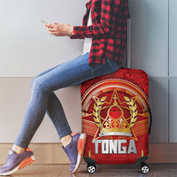 Tonga King's Birthday Luggage Cover Gold Royal Crown Tribal Patterns