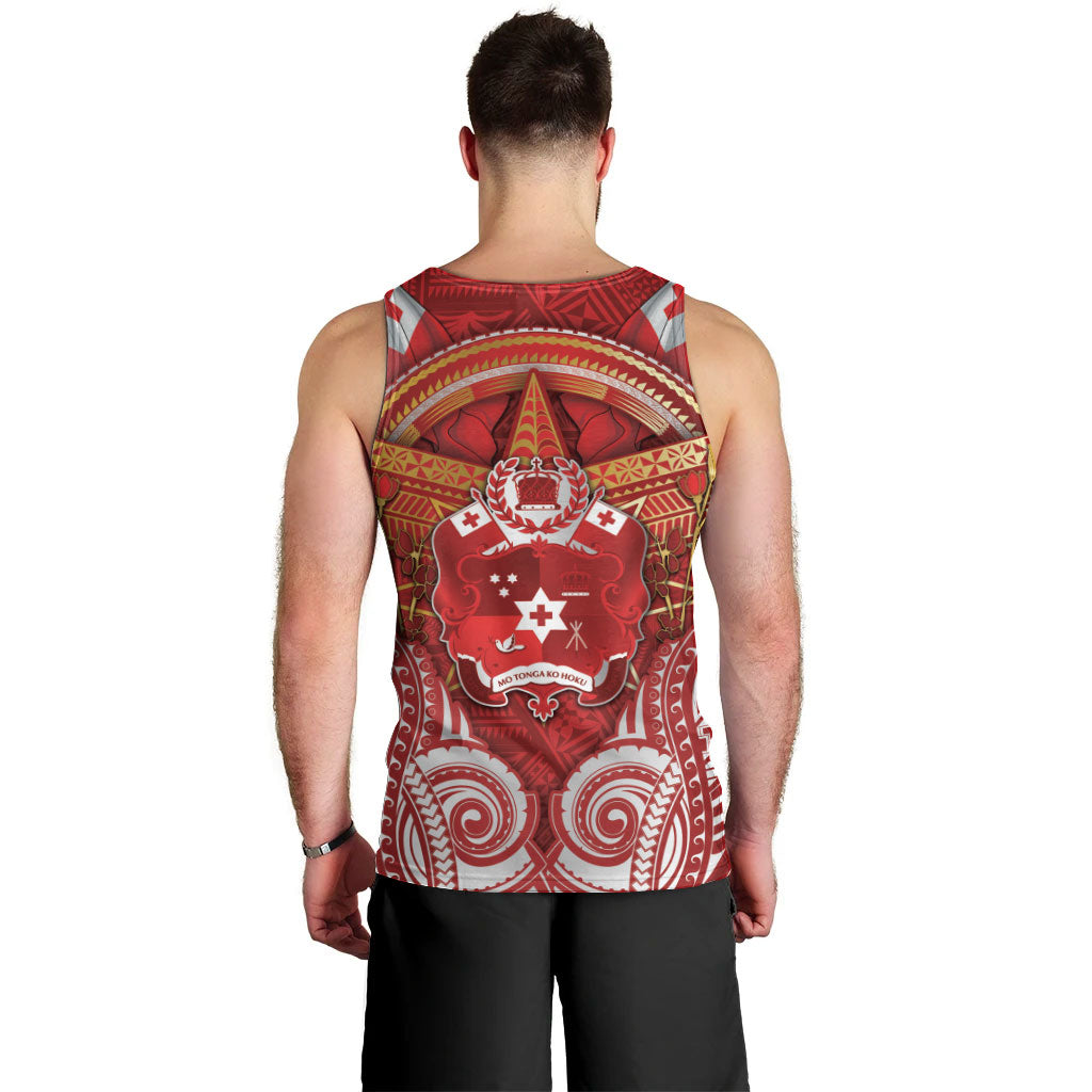 Tonga King's Birthday Men Tank Top Gold Royal Crown Tribal Patterns