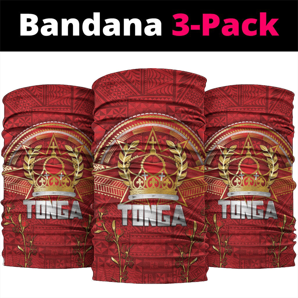 Tonga King's Birthday Neck Gaiter Gold Royal Crown Tribal Patterns DT05 package One Size: 25*50cm Red - Polynesian Pride