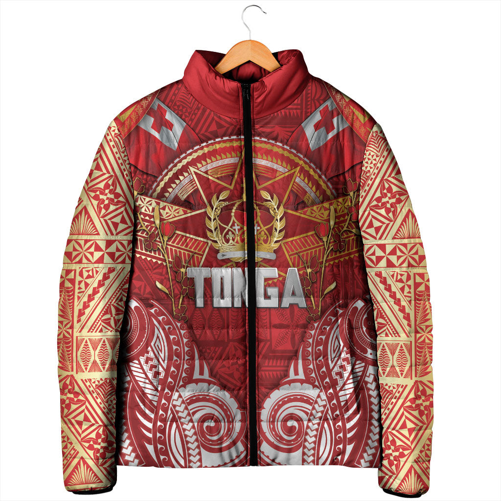 Tonga King's Birthday Padded Jacket Gold Royal Crown Tribal Patterns DT05 - Polynesian Pride
