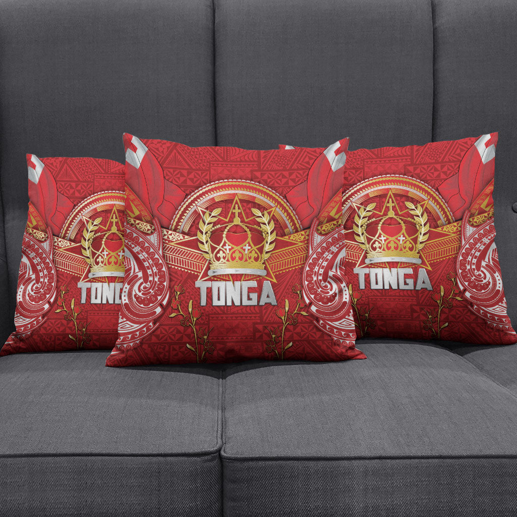 Tonga King's Birthday Pillow Cover Gold Royal Crown Tribal Patterns DT05 - Polynesian Pride