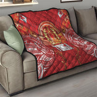 Tonga King's Birthday Quilt Gold Royal Crown Tribal Patterns