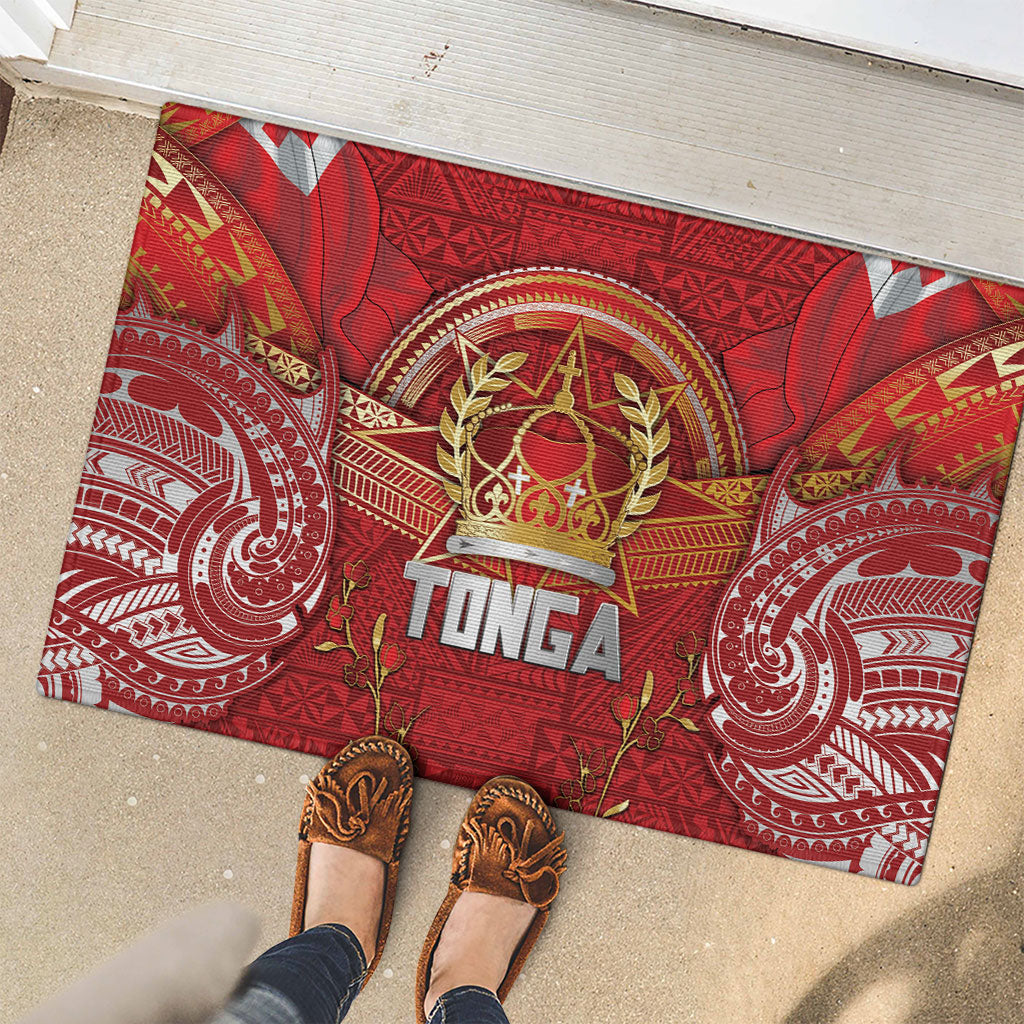 Tonga King's Birthday Rubber Doormat Gold Royal Crown Tribal Patterns